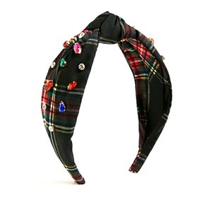 Tartan plaid knotted headband